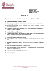 ORDEN DIA PLENO MODELO - Diputación de Segovia