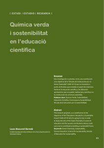 Química verda i sostenibilitat en l`educació científica