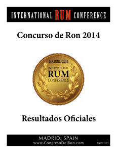 Resultados Oficiales Concurso de Ron 2014
