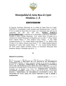 Municipalidad de Santa Rosa de Copán Honduras, C. A.