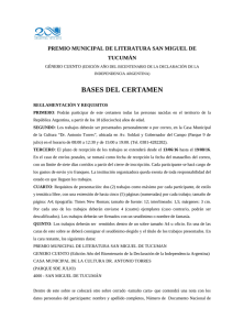Bases Certamen Literario - Municipalidad de San Miguel de Tucumán