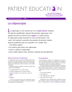 Patient Education Pamphlet, SP135, La colposcopia