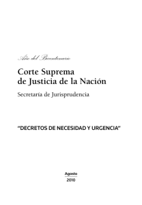 Decretos de necesidad y urgencia - Corte Suprema de Justicia de la