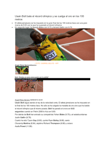 Usain Bolt bate el récord olímpico y se cuelga el oro en los 100 metros