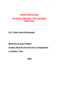 Neurotoxicología. Apuntes teóricos y aplicaciones prácticas
