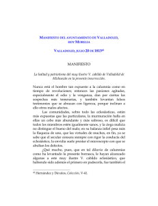 Manifiesto del ayuntamiento de Valladolid, hoy Morelia