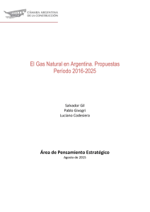 El Gas Natural en Argentina. Propuestas Período 2016-2025