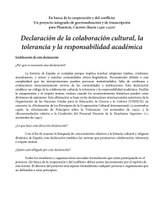 RCC Declaración de la colaboración cultural, la tolerancia y la