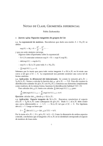 Notas de Clase, Geometría diferencial