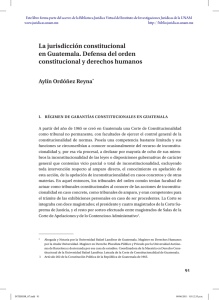La jurisdicción constitucional en Guatemala. Defensa del orden