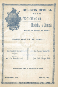 Año XXII. Nº. 218 Noviembre 1926 - CODEM. Ilustre Colegio Oficial