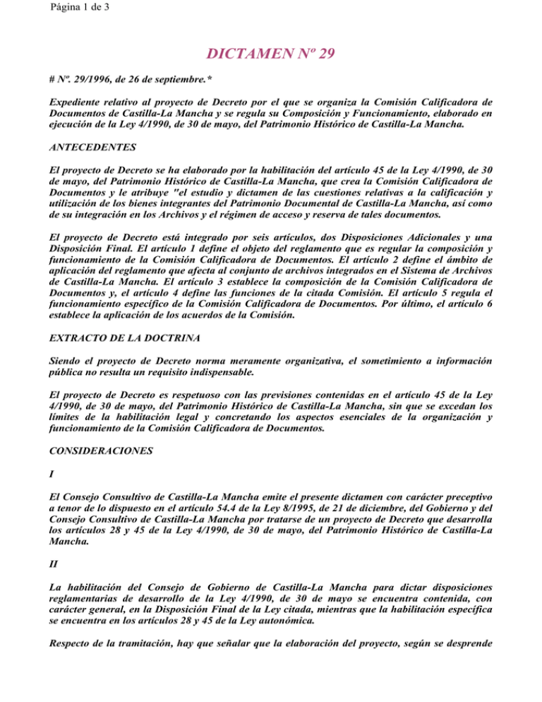 Dictamen Consejo Consultivo De Castilla