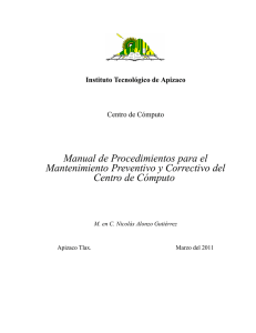 Manual de Procedimientos para el Mantenimiento Preventivo y
