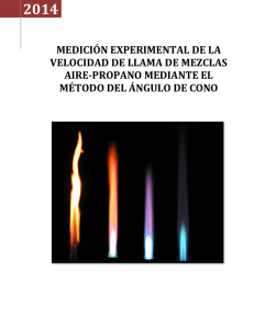 medición experimental de la velocidad de llama de mezclas aire
