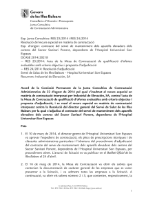 RES 23/2014 i 24/2014 - Govern de les Illes Balears