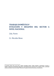 TRABAJO DOMESTICO. Desafíos evolución a nivel nacional