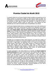 Premios Ciudad de Alcalá 2015 - Ayuntamiento de Alcala de Henares