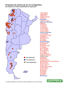Proyectos de minería de oro en la Argentina.