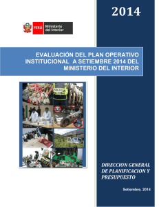 Evaluación del Plan Operativo Institucional - Sep.2014