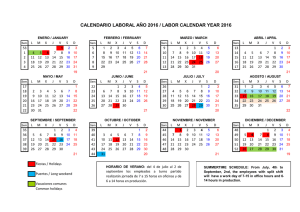 Calendario Laboral - 2016 - industrias jacinto herrero