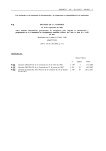 Phytophthora ramorum DECISIÓN 2002/757/CE DE LA COMISIÓN