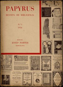 revista de bibliofilia n.° 1 josep porter