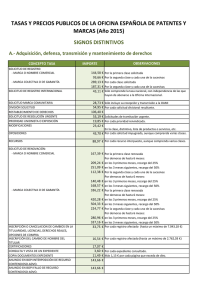 tasas _OEPM_2015 - Oficina Española de Patentes y Marcas