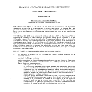 ORGANISMO MULTILATERAL DE GARANTiA DE INVERSIONES
