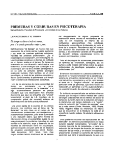 PREMURAS Y CORDURAS EN PSICOTERAPIA