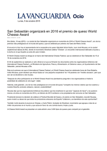 San Sebastián organizará en 2016 el premio de queso