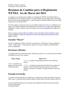 Resumen de Cambios para el Reglamento WFTDA