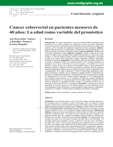 Cáncer colorrectal en pacientes menores de 40 años: La edad