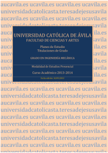 Grado en Ingeniería Mecánica - Universidad Católica de Ávila