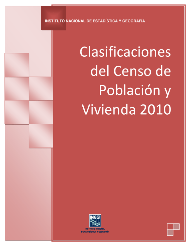 Clasificaciones del Censo de Población y Vivienda 2010