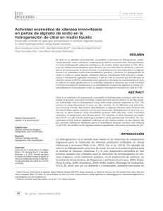 Actividad enzimática de xilanasa inmovilizada en perlas de alginato