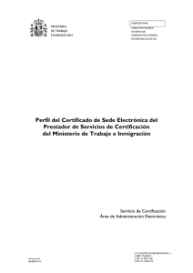Perfil del Certificado de Sede Electrónica del Prestador de Servicios