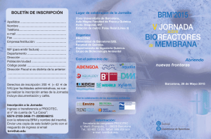 BRM`2015 V JORNADA BIOREACTORES de MEMBRANA