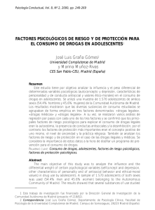 FACTORES PSICOLÓGICOS DE RIESGO Y DE PROTECCIÓN