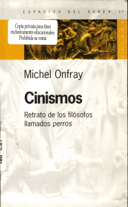 Michel Onfray - Cinismos Retrato De Los Filosofos Llamados Perros