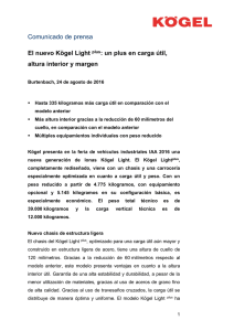 Comunicado de prensa El nuevo Kögel Light plus: un plus en carga