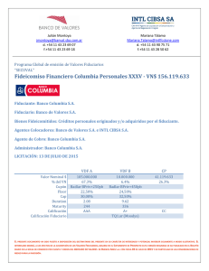 Fideicomiso Financiero Columbia Personales XXXV
