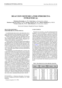 reaccion sistemica por epirubicina intravesical