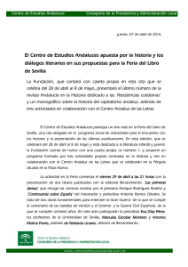 El Centro de Estudios Andaluces apuesta por la historia y los