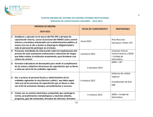 Plan Accion de Mejora 2014-2015 CONTROL INTERNO