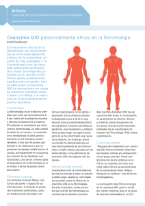 Coenzima Q10 potencialmente eficaz en la fibromialgia