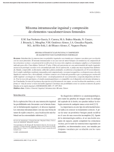 Mixoma intramuscular inguinal y compresión de