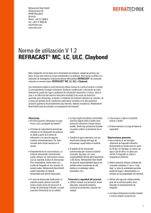 Norma de utilización V 1.2 REFRACAST® MC, LC, ULC, Claybond