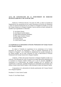 ACTA DE CONSTITUCION DE LA SUBCOMISION DE DERECHO