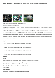 Rugby World Cup - Partido inagural ( Inglaterra vs