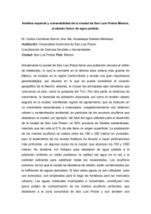 Análisis espacial y vulnerabilidad de la ciudad de San Luis Potosí